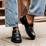 Penny | Black & Gold Croco