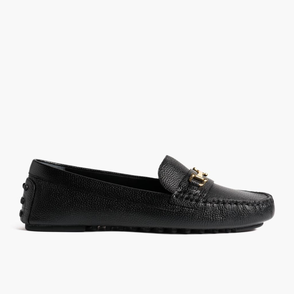 Driving Loafer | Black & Gold