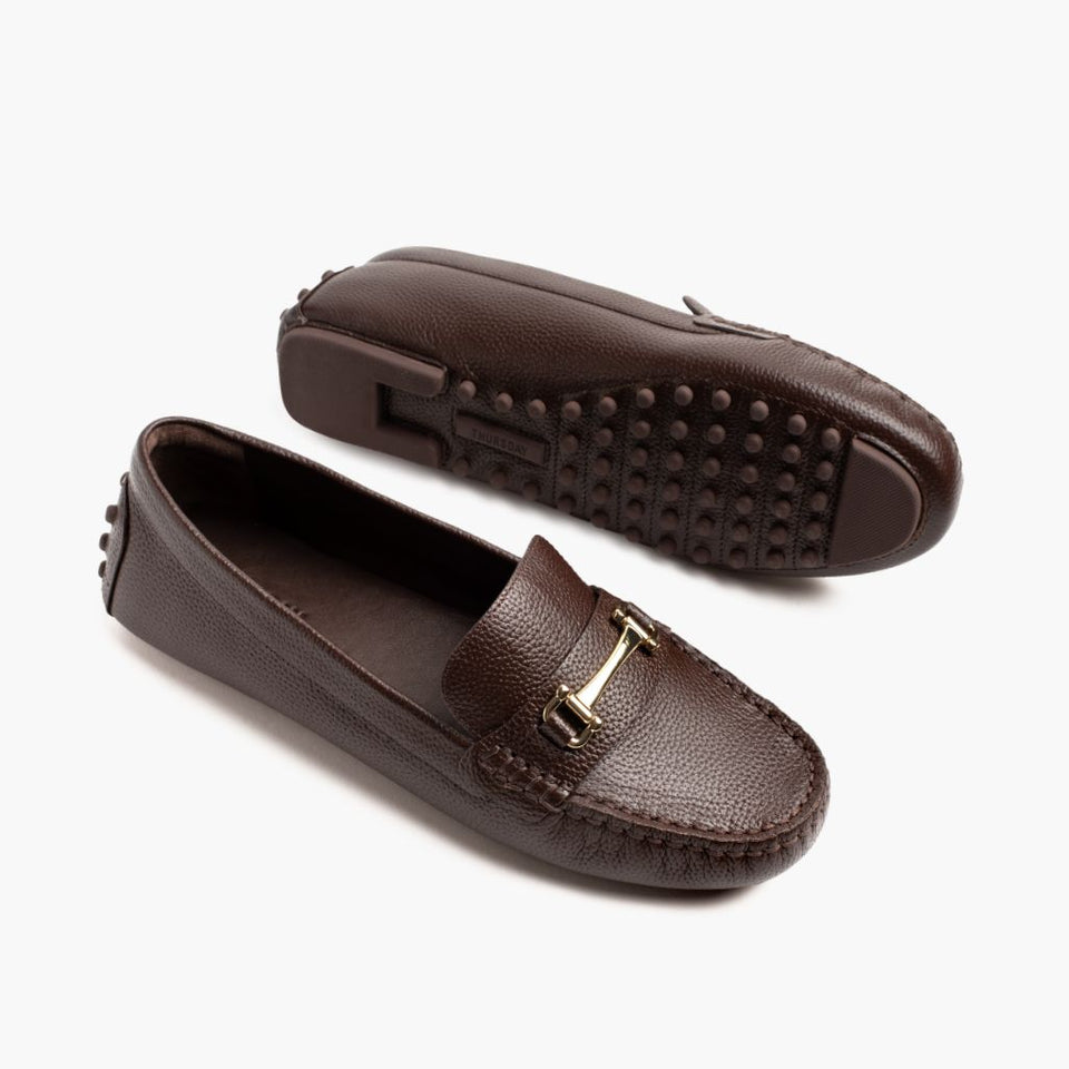 Driving Loafer | Brown & Gold